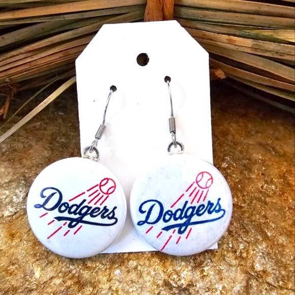 Los Angeles Dodgers Earrings MLB Baseball Souvenir LA Dodgers Dangle Drop NWT - Picture 1 of 3